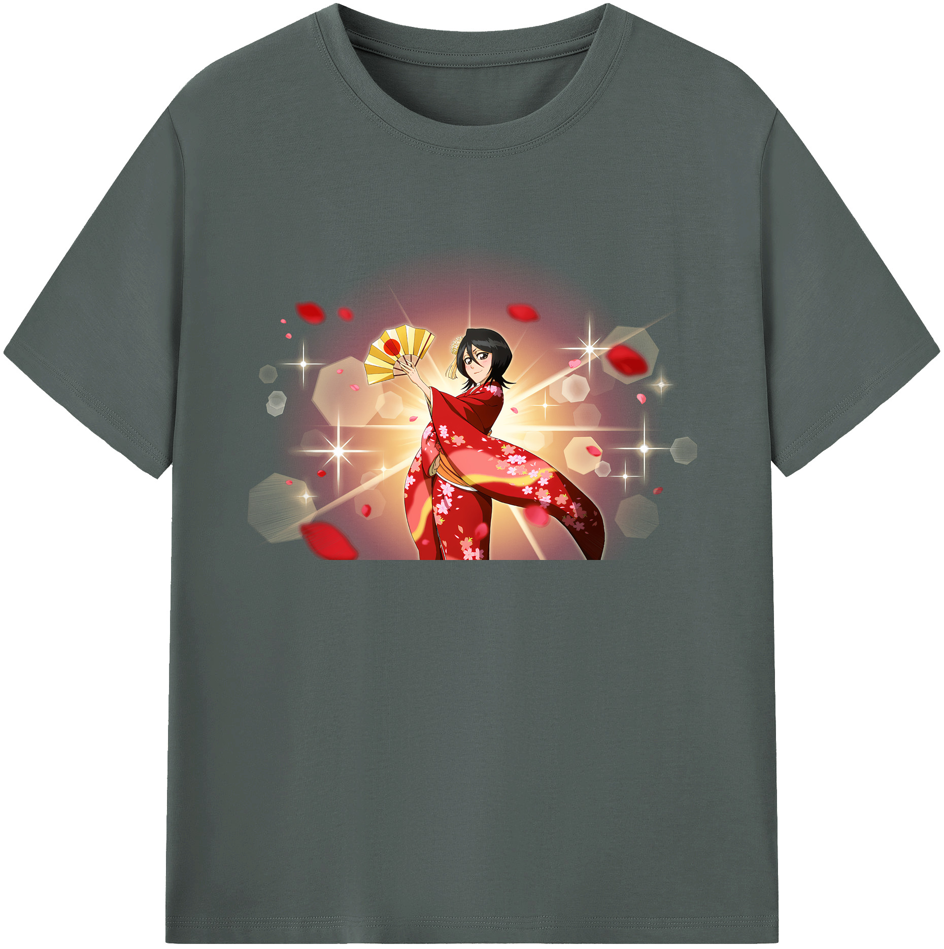 （画像用） ブリーチ 朽木ルキア BLEACH Kuchiki Rukia 綿100％ メンズ半袖Tシャツ｜肌触りやわらか＆通気性